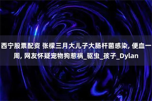 西宁股票配资 张檬三月大儿子大肠杆菌感染, 便血一周, 网友怀疑宠物狗惹祸_驱虫_孩子_Dylan