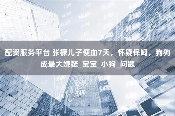 配资服务平台 张檬儿子便血7天，怀疑保姆，狗狗成最大嫌疑_宝宝_小狗_问题